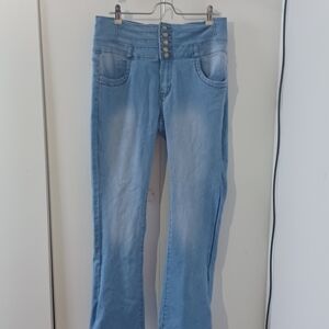 Women's Blue High-Waisted Jeans